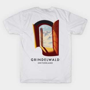 Grindelwald Switzerland ski poster. T-Shirt